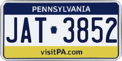 PA license plate JAT3852