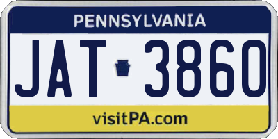 PA license plate JAT3860