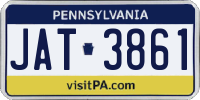 PA license plate JAT3861