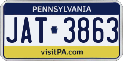PA license plate JAT3863