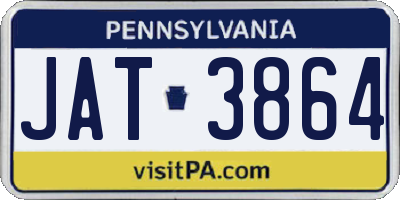 PA license plate JAT3864