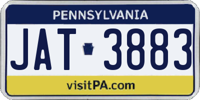 PA license plate JAT3883