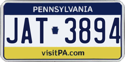 PA license plate JAT3894