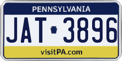 PA license plate JAT3896