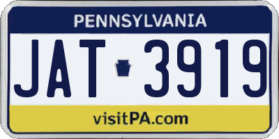 PA license plate JAT3919