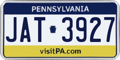 PA license plate JAT3927