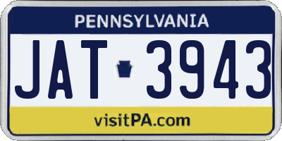PA license plate JAT3943