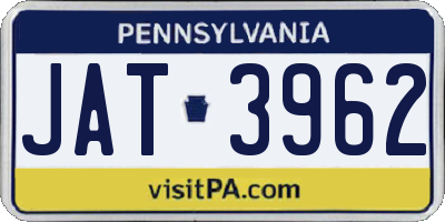 PA license plate JAT3962
