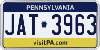 PA license plate JAT3963