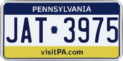 PA license plate JAT3975