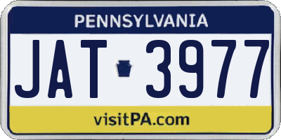 PA license plate JAT3977