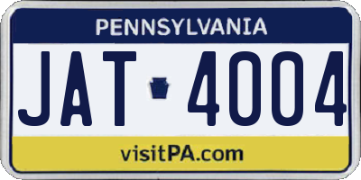 PA license plate JAT4004