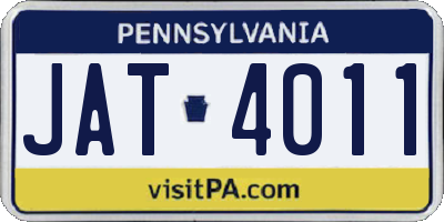 PA license plate JAT4011