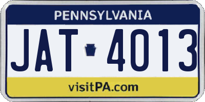PA license plate JAT4013