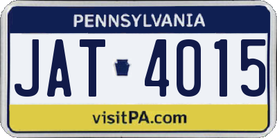 PA license plate JAT4015