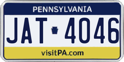 PA license plate JAT4046