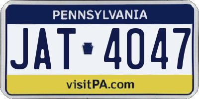 PA license plate JAT4047