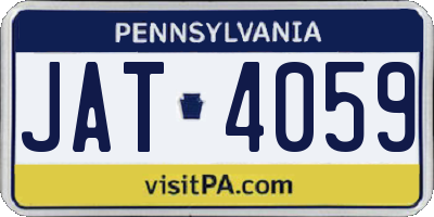 PA license plate JAT4059