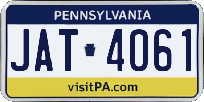 PA license plate JAT4061