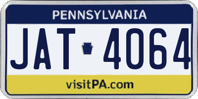 PA license plate JAT4064
