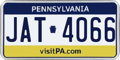 PA license plate JAT4066