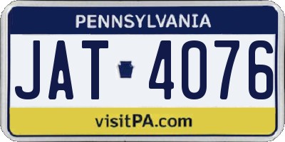 PA license plate JAT4076