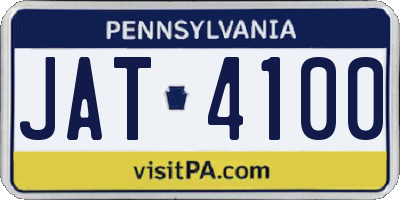 PA license plate JAT4100