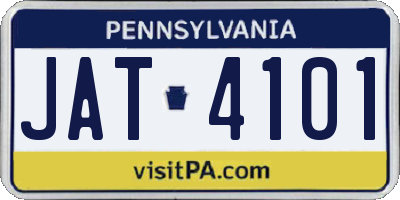 PA license plate JAT4101