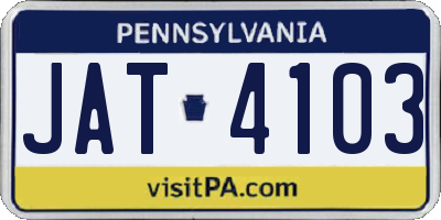 PA license plate JAT4103