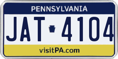 PA license plate JAT4104