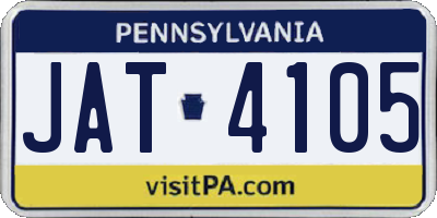 PA license plate JAT4105
