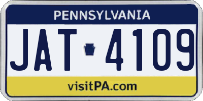 PA license plate JAT4109