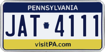 PA license plate JAT4111