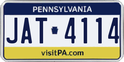 PA license plate JAT4114