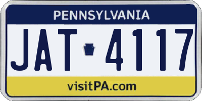 PA license plate JAT4117