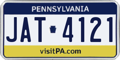 PA license plate JAT4121