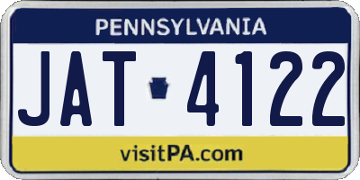 PA license plate JAT4122