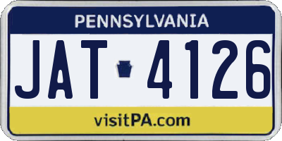 PA license plate JAT4126