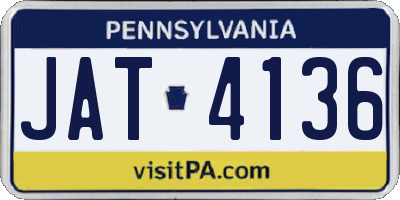 PA license plate JAT4136