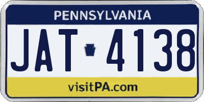 PA license plate JAT4138