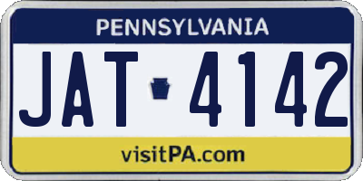 PA license plate JAT4142