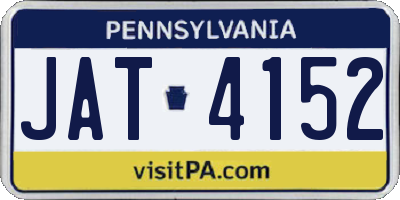 PA license plate JAT4152