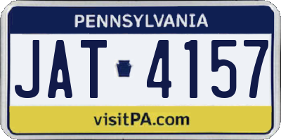 PA license plate JAT4157