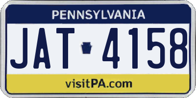 PA license plate JAT4158