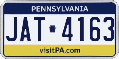 PA license plate JAT4163