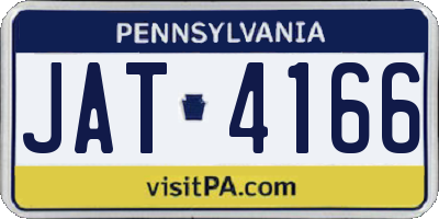 PA license plate JAT4166