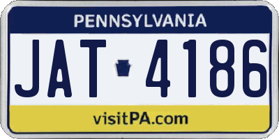 PA license plate JAT4186