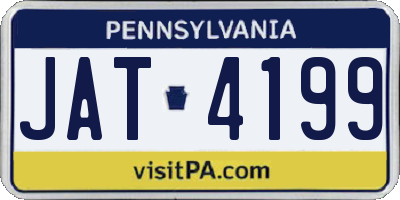 PA license plate JAT4199