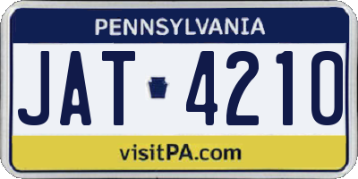 PA license plate JAT4210