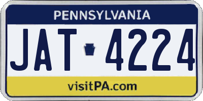 PA license plate JAT4224
